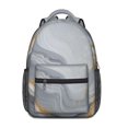 thumbnail image 1 of Grey and Gold Marble Pattern Backpack for School, Cute School Bag with Adjustable Shoulder Straps and Padded Back, 15.3"x11"x6.7", 1 of 5