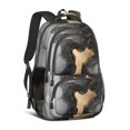 thumbnail image 1 of Grey and Gold Marble Pattern Backpack for School, Cute School Bag with Adjustable Shoulder Straps and Padded Back, 16.9"x12.6"x5.9", 1 of 5