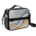 thumbnail image 1 of Grey and Gold Marble Pattern Insulated Lunch Bag with Shoulder Strap and Bottle Holder,Bento School Lunch Bag Box,11x9.5x3.5 Inches, 1 of 5