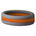 thumbnail image 1 of Grey and Orange Striped Silicone Ring Size 9, 1 of 1