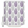 thumbnail image 1 of Grey and Shower Curtain, 60" x 72", Purple Olive Leaf Texture Watercolor Waterproof Bathroom Curtain Washable Shower Curtain Set with 12 Hooks, 1 of 6