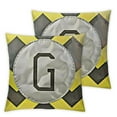 thumbnail image 1 of Grey and White Chevron with Yellow Monogram Initial O Pillow Case,, 1 of 7