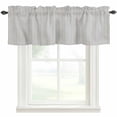 thumbnail image 1 of Grey and White Stripe Pattern Window Valance Curtain Simple Style Rod Pocket Short Curtain for Living Room, Bedroom & Kitchen Window Decor 42x18in, 1 of 8