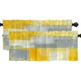 thumbnail image 1 of Grey and Yellow Abstract Art Window Treatment Valances Valance Kitchen Curtain Valances for Kitchen/Bathroom/Laundry Valances Set 52X18 Inches 2 Pack, 1 of 5