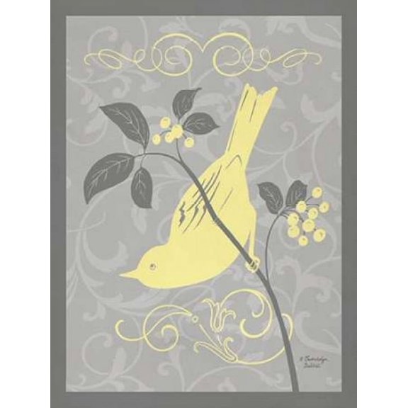 Grey and Yellow Bird I Poster Print by Gwendolyn Babbitt (11 x 14)