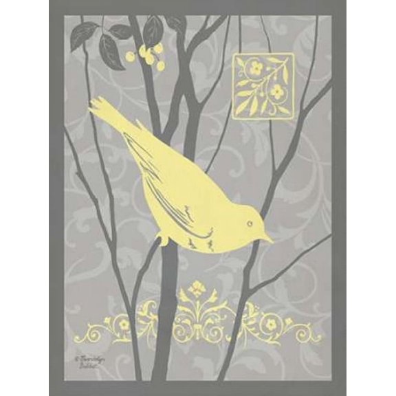 Grey and Yellow Bird II Poster Print by Gwendolyn Babbitt (22 x 28)