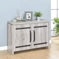 thumbnail image 1 of Grey driftwood 2 - door cabinet with black hardware for modern storage in dens, 1 of 2