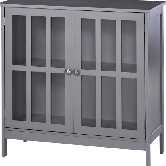 Grey finish - Two - tier shelf storage - Console area - Elevated base to prevent damage