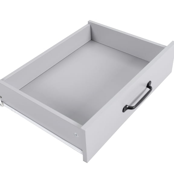Grey kitchen island with adjustable shelf, drop leaf, and stationary cabinet feet option for flexible use