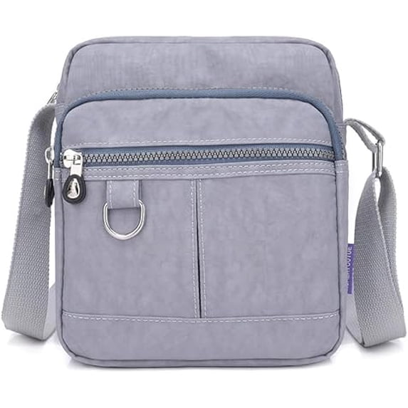 Women's crossbody bag, waterproof nylon shoulder wallet, messenger bag, Crossbody Bag Ladies Purses Fashion Tote Top Handle Satchel Beach Bag on Clearance(Gray)