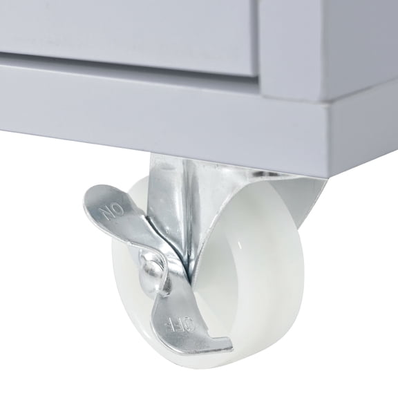 Grey rectangular kitchen island - Customizable distance and angle - Kitchen use - Convenient for small appliances and storage