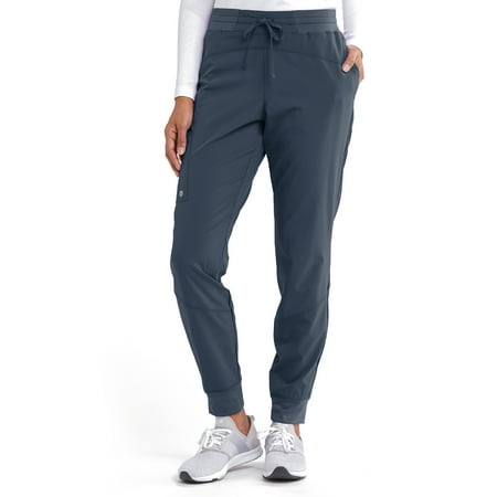 Grey's Anatomy Barco One BOP513 Perforated Jogger Pant-Steel-XS