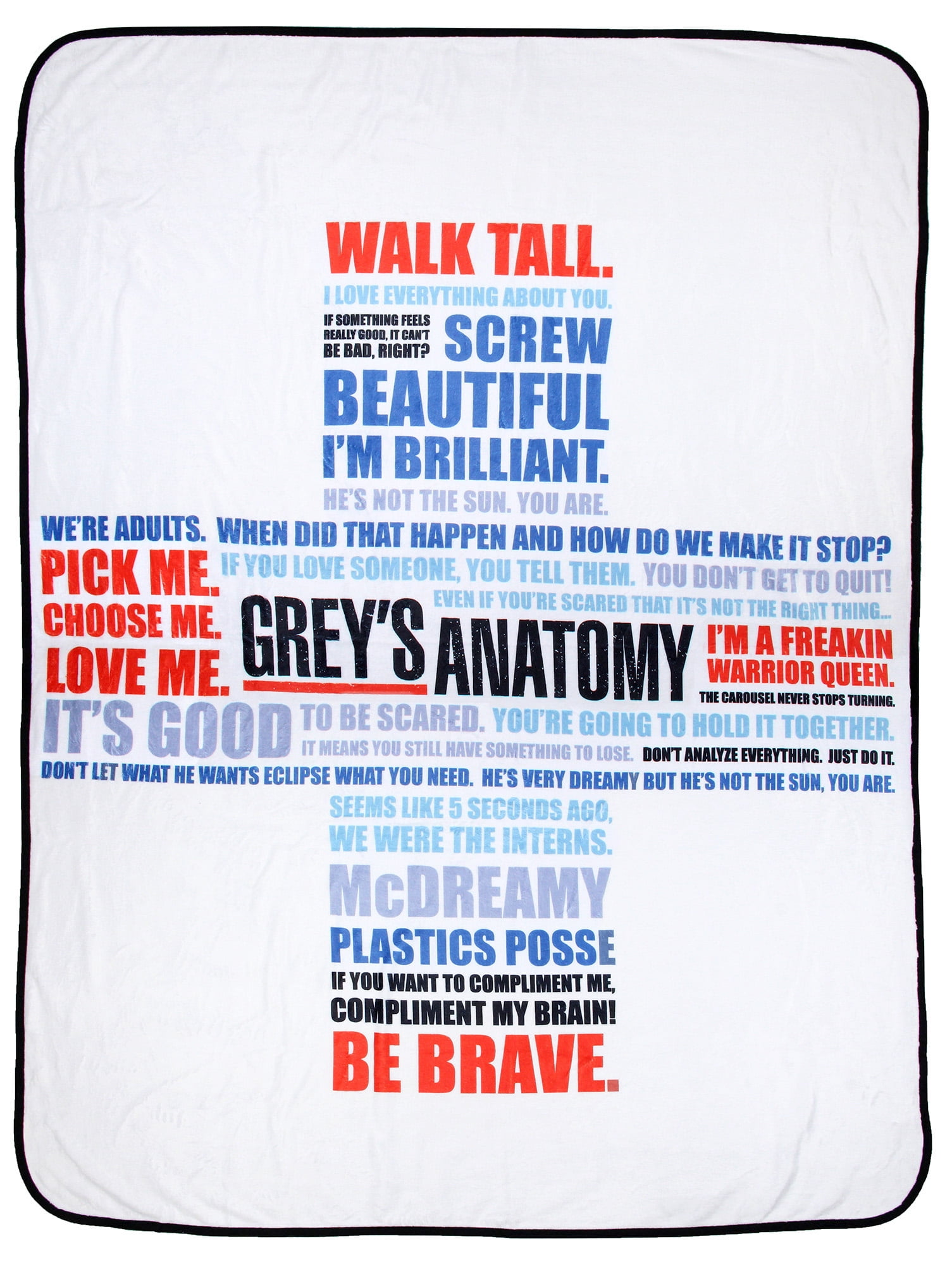 Grey's Anatomy Blanket Quote Cross Super Soft Fleece Plush Throw