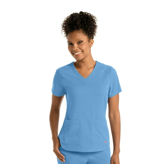 Grey's Anatomy GRST011 Women's Emma Scrub Top Ciel Blue XXS