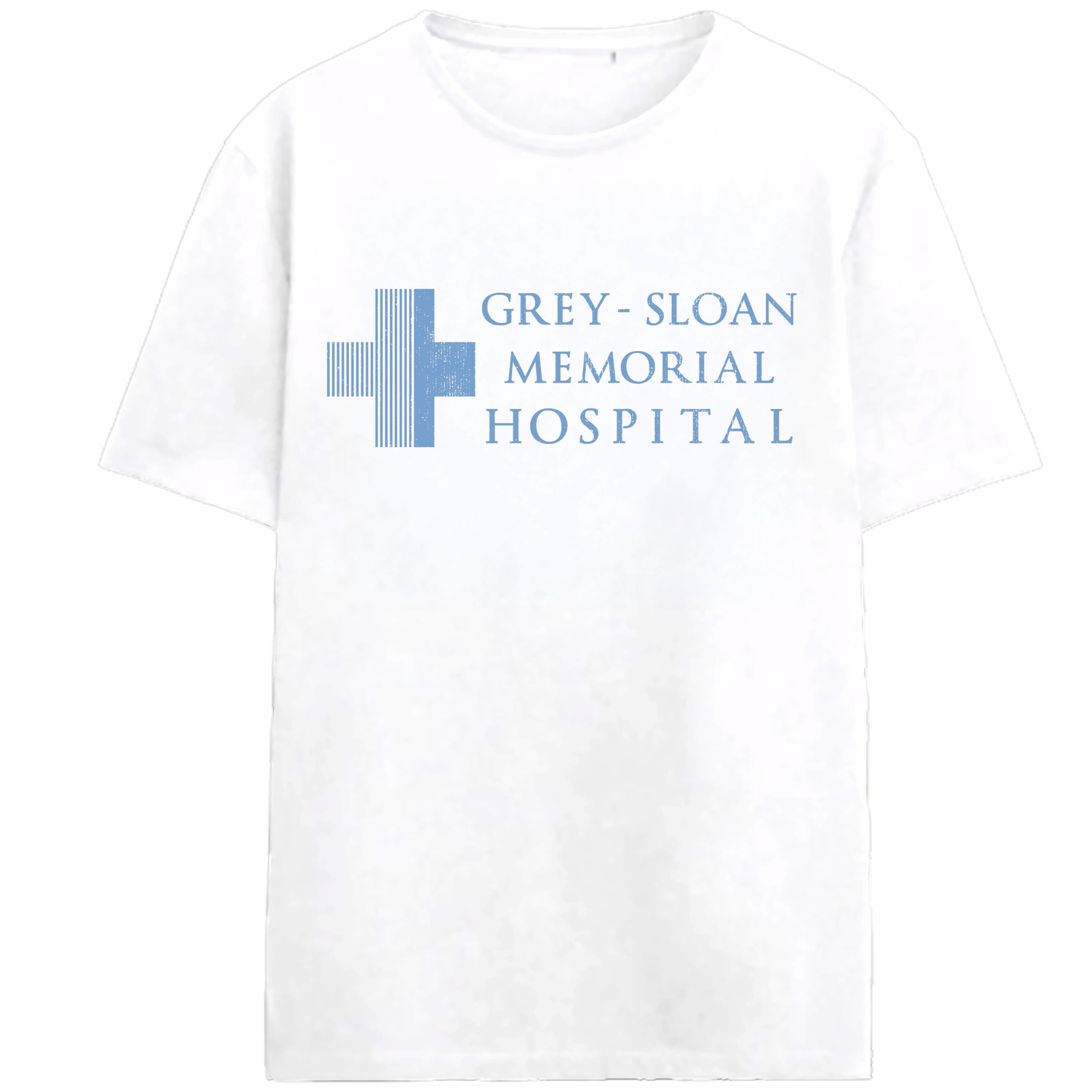 Grey’s Anatomy Grey-Sloan Memorial Hospital Logo Adult White Crew Neck ...