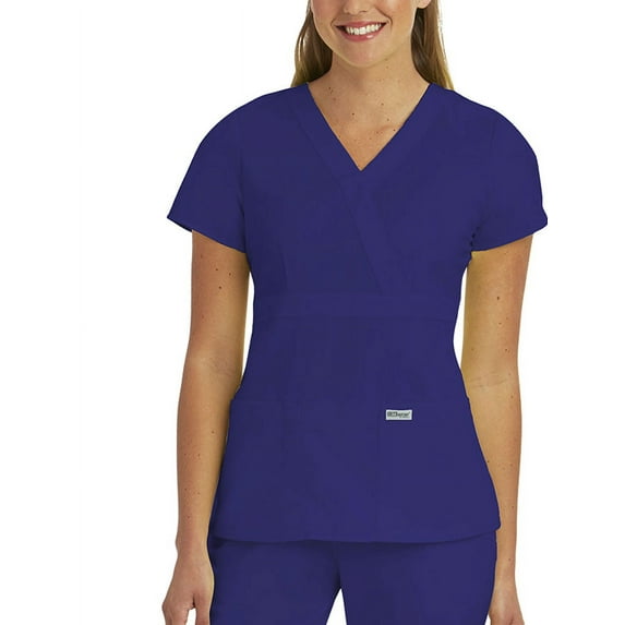 Grey's Anatomy Women's Junior Fit Mock Wrap Nurse Scrub Top - 4153X