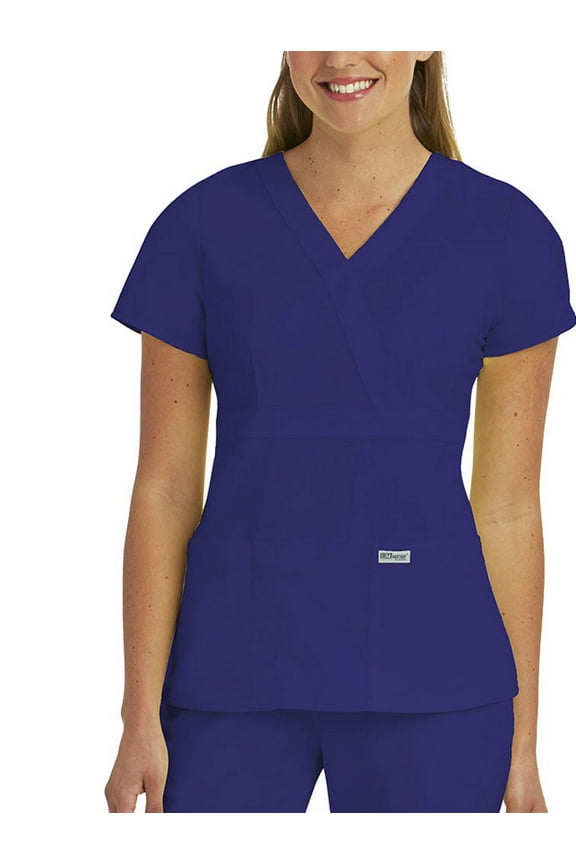 Grey's Anatomy Women's Junior Fit Mock Wrap Nurse Scrub Top - 4153X