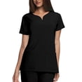 thumbnail image 1 of Grey's Anatomy Signature 2121 2 Pocket Notch Neck Top-Black-, 1 of 7