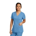 thumbnail image 1 of Grey's Anatomy 2-Pocket Mock Wrap Top for Women - Classic Fit Medical Scrub Top, 1 of 1