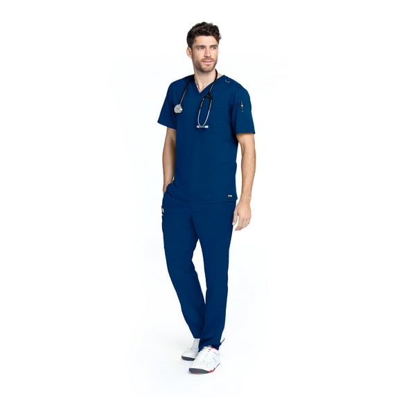 Grey's Anatomy Men's GRT091 "Evan Top" 2 Pocket V-Neck Scrub Top