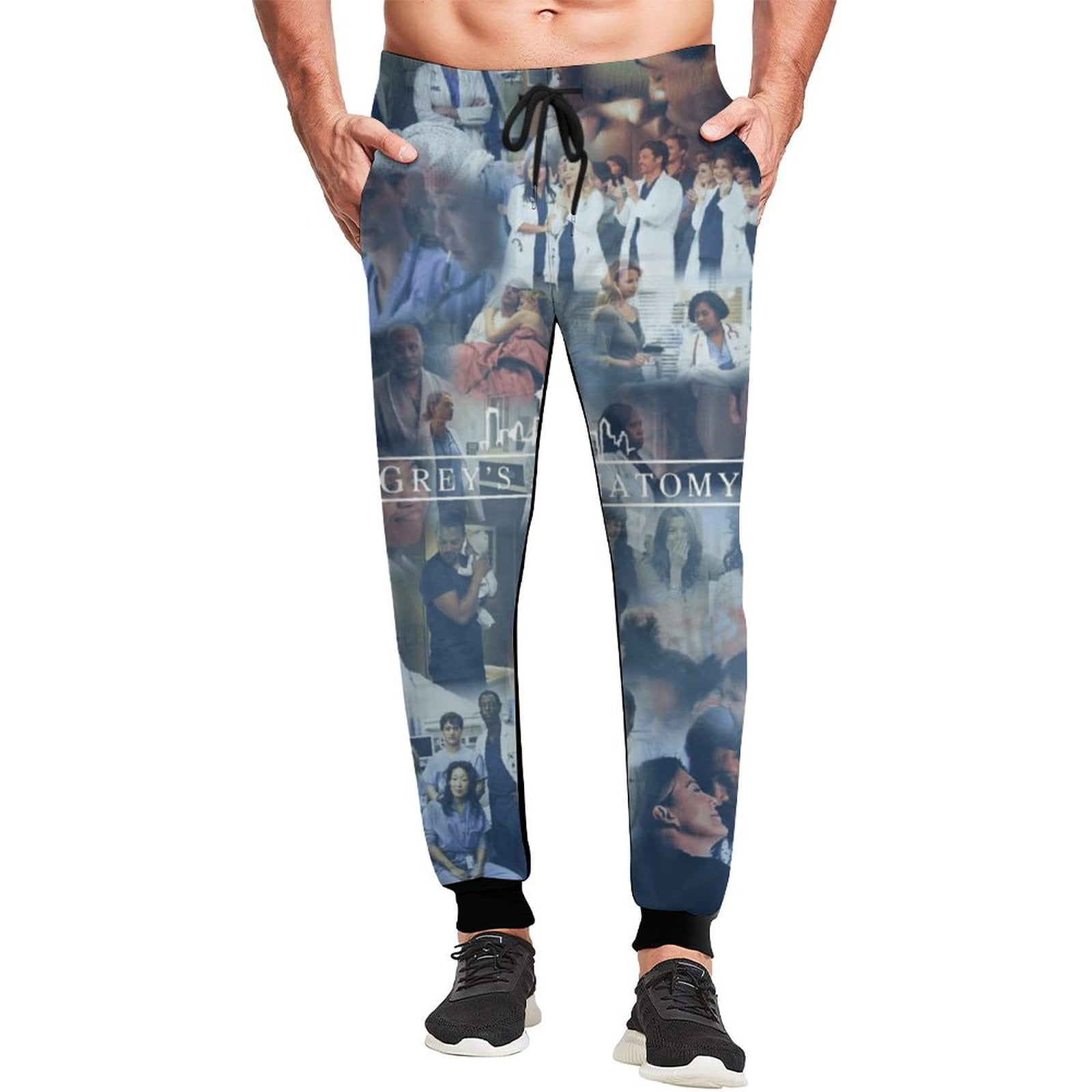 【VARZAR】3D Monogram Side Jogger Pants Grey-s-Anatomy-Seasons-Mens-