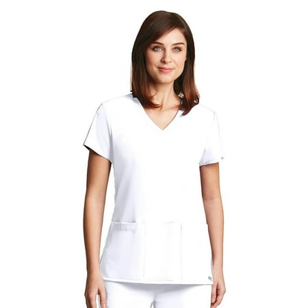 Grey's Anatomy Signature 2115 3 Pocket Scrub Top-White-XX-Small