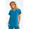 thumbnail image 1 of Grey's Anatomy Signature 2121 Notch Neck Top-Mediterranean Blue-XS, 1 of 1