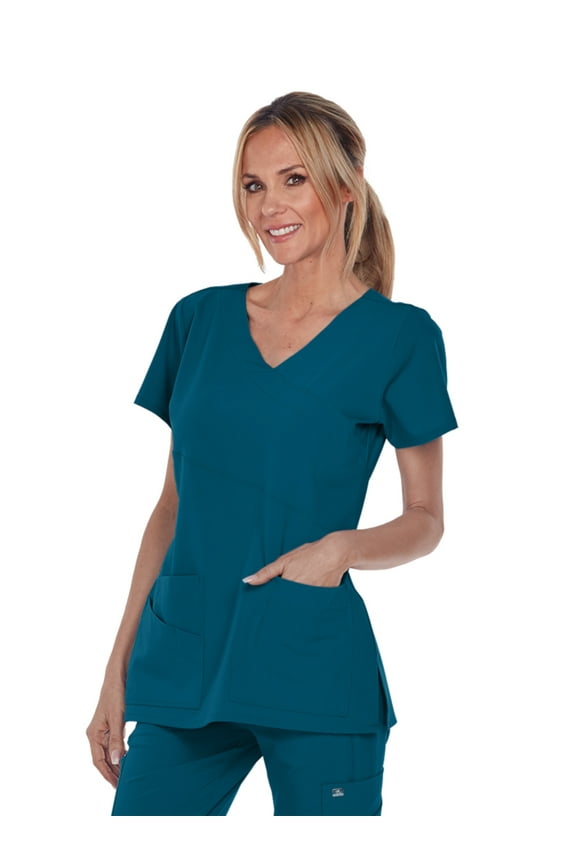 Grey's Anatomy Signature 2130 Women's Mock Wrap Scrub Top Bahama XXS