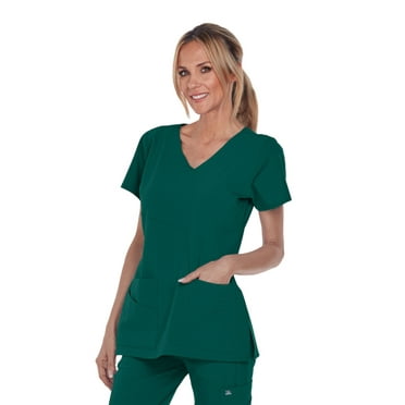 Grey's Anatomy Signature 2130 Women's Mock Wrap Scrub Top Hunter Green L