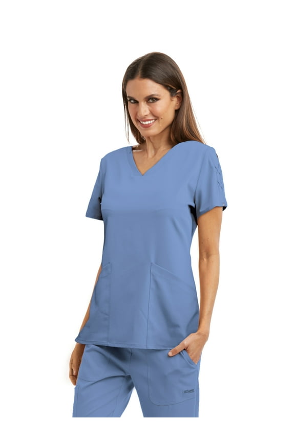 Grey's Anatomy Signature Women's GNT019 Astra Scrub Top-Ciel-Small