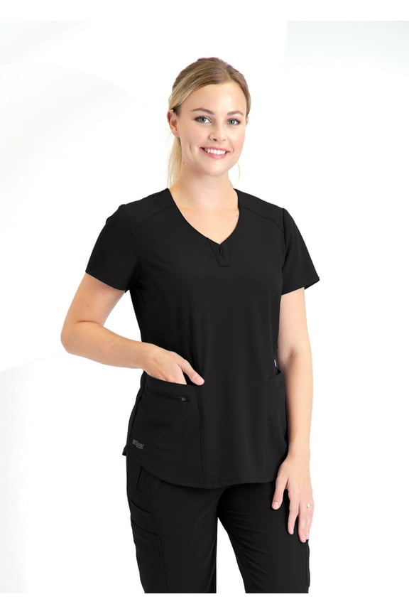 Grey's Anatomy Signature Women's GNT086 "London" Scrub Top-Black-XXX-Large