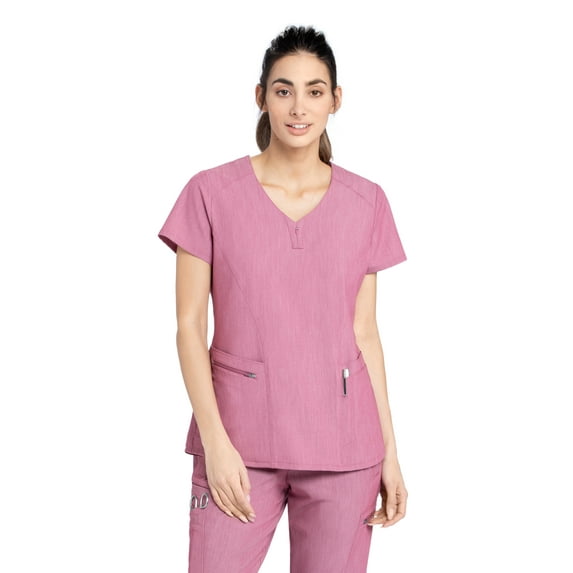 Grey's Anatomy Signature Women's GNT086 "London" Scrub Top-Wine Shade-Small