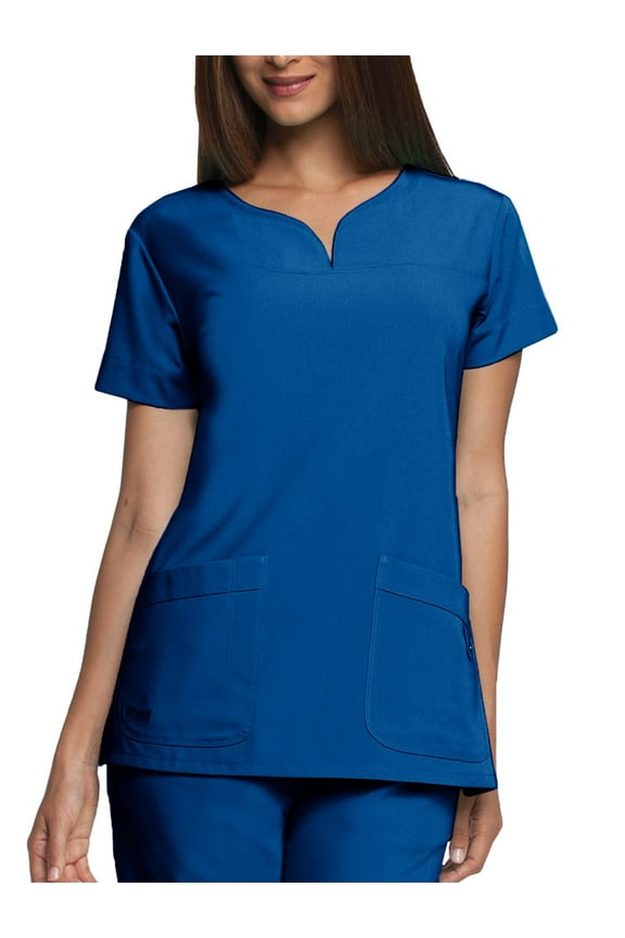 Signature Womens 2121 Notch Neck Top-Royal Blue-L