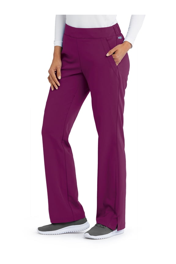 Grey's Anatomy Signature Womens GNP508 Flat Front Pant-Wine-Medium