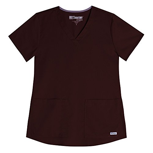 Grey's AnatomyTM Women's VNeck Scrub Top with Shirred Back XXXLarge Truffle