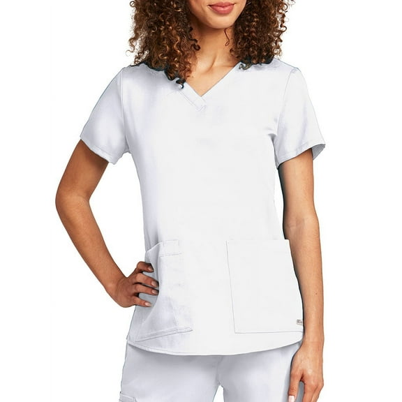 Grey's Anatomy Women's 71166 ScrubTopwith Shirring Back-White-XS