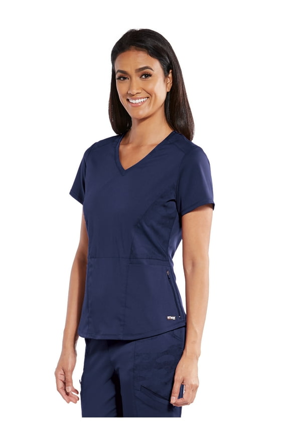 Women's GRST058 "Lane" 4 Pocket Scrub Top-Indigo Cloud-Small