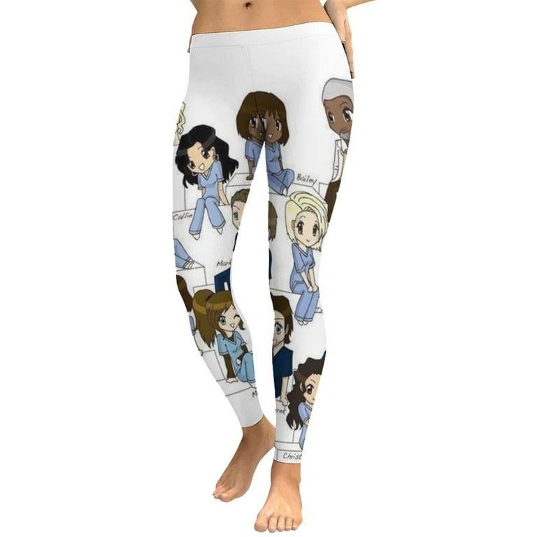 Grey s Anatomy Women s Yoga Pants High Waisted Tummy Control Non See Through Running Workout Yoga Leggings Pants Walmart