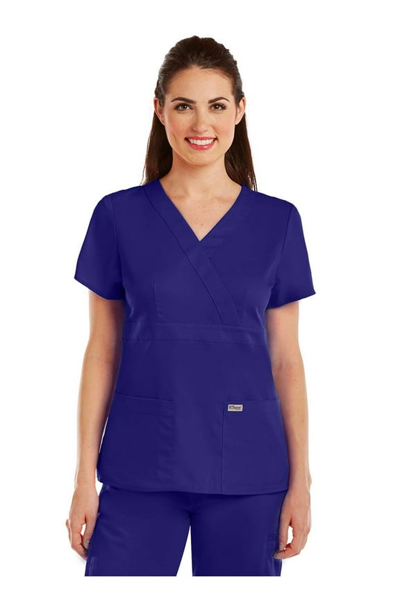 Women's Junior Fit Mock Wrap Nurse Scrub Top - 4153