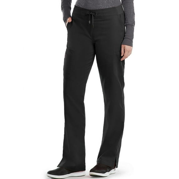 Grey's Anatomy Womens 4277 Straight Leg Cargo Pant-Black-XXS Petite