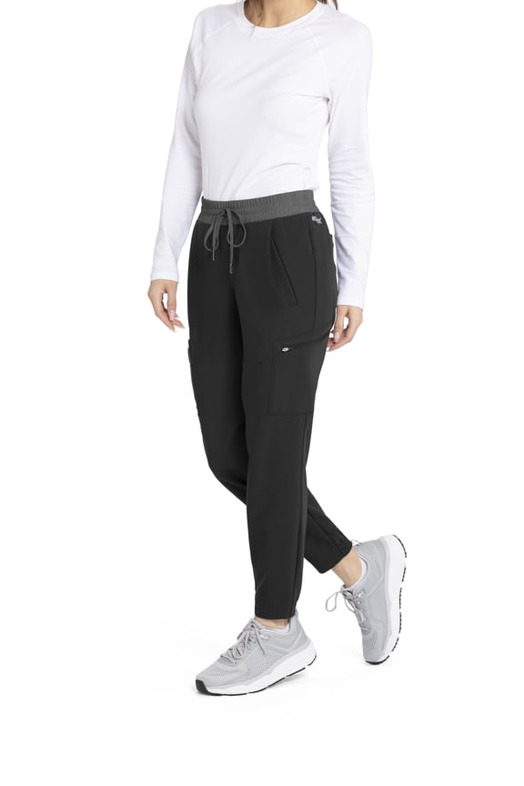 Grey's Anatomy Womens GNP553 Jogger Scrub Pant-Black/Shadow Shade-Small