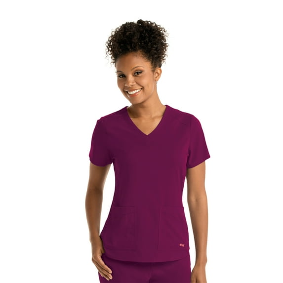 Barco Womens Modern Fit 4-Pocket Yoke Emma V-Neck Scrub Top