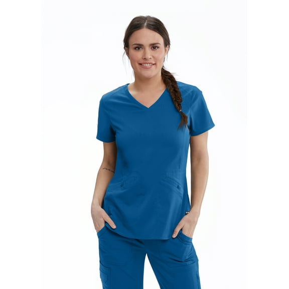 Grey's Anatomy Womens GRST013 Zoe Princess Seam Top-New Royal-XL