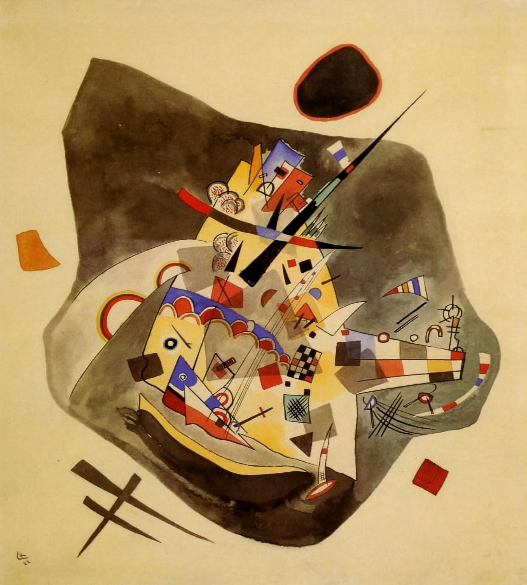 Grey spot 1922 Canvas Art - Wassily Kandinsky (18 x 24)