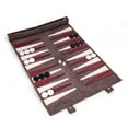 thumbnail image 1 of Grey suede roll-up backgammon travel set with playing pieces included, 1 of 1