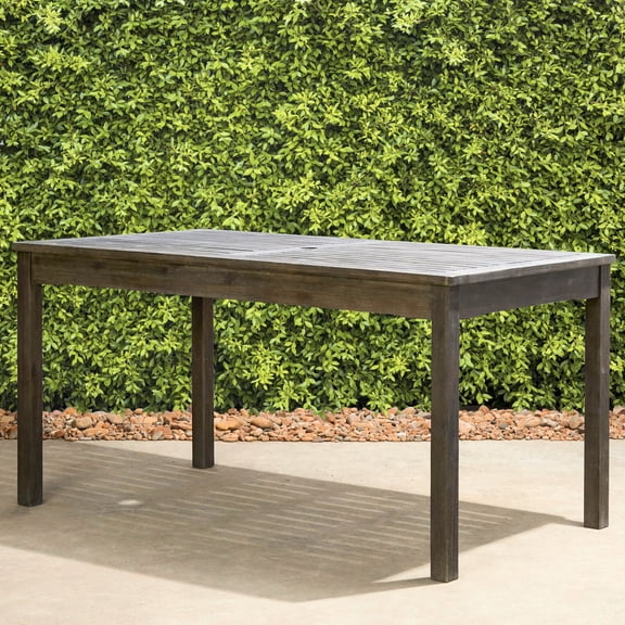 Grey-washed Distressed Look, Weather-resistant / 6-seater Patio Rectangular Dining Table