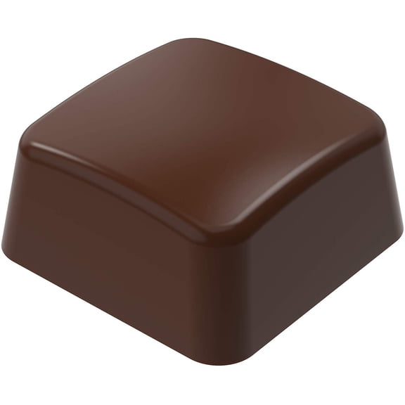 Greyas CM 3261 Clear Polycarbonate Chocolate Mold Candy Mold with 24 Rounded-Square Cavities, Each 30mm x 30mm x 14.5mm High