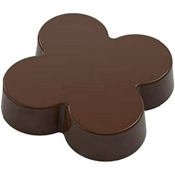 Greyas CM 3737 Clear Polycarbonate Chocolate Mold Candy Mould with 24 Four-Lobe-Leaf Cavities, Each 35.1mm x 35.1mm x 8.2mm High