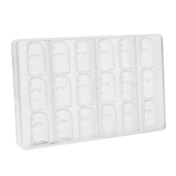 Greyas Clear Polycarbonate Chocolate Mold Candy Mould with 18 Christmas Dwarf Santa Cavities, Each 27mm x 52mm x 20mm High