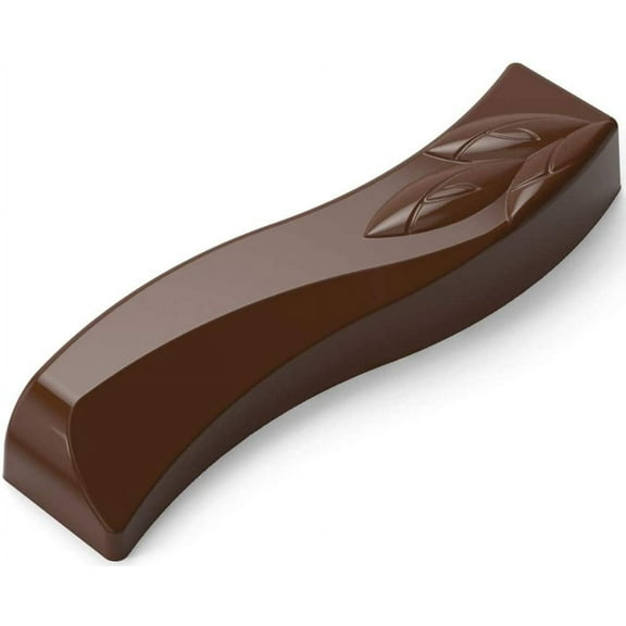 Greyas Luis Amado Chocolate Academy CM 3436 Clear Polycarbonate Chocolate Mold Candy Mould with 6 Wavy-Bar Cavities, Each 114.4mm x 35.5mm x 16.5mm High